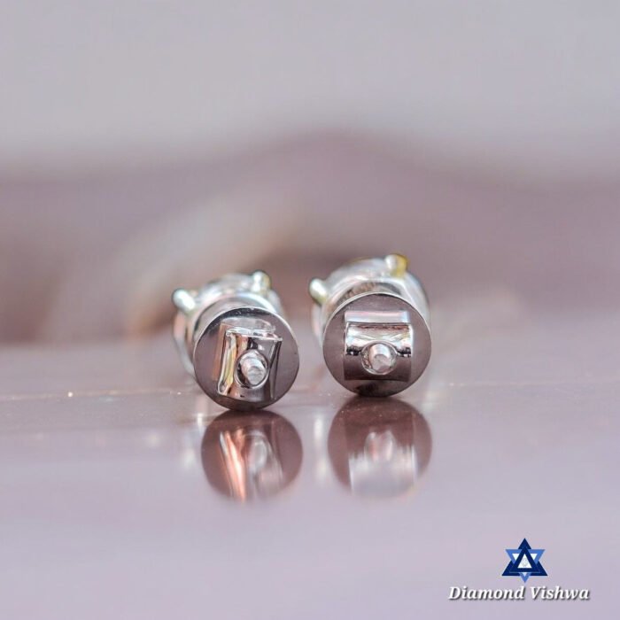 2 Ct Round Lab Diamond Stud Earrings - Colorless Screwback Wedding/Anniversary Gift in 14K White Gold - 925 Silver - Image 3
