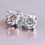 2 Ct Round Lab Diamond Stud Earrings - Colorless Screwback Wedding/Anniversary Gift in 14K White Gold - 925 Silver