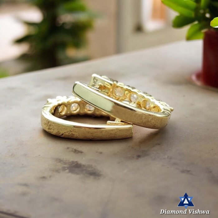 1 Carat Colorless Moissanite Round Brilliant Hoop Earrings - Anniversary Gift in 14K Yellow/White/Rose Gold - Image 4