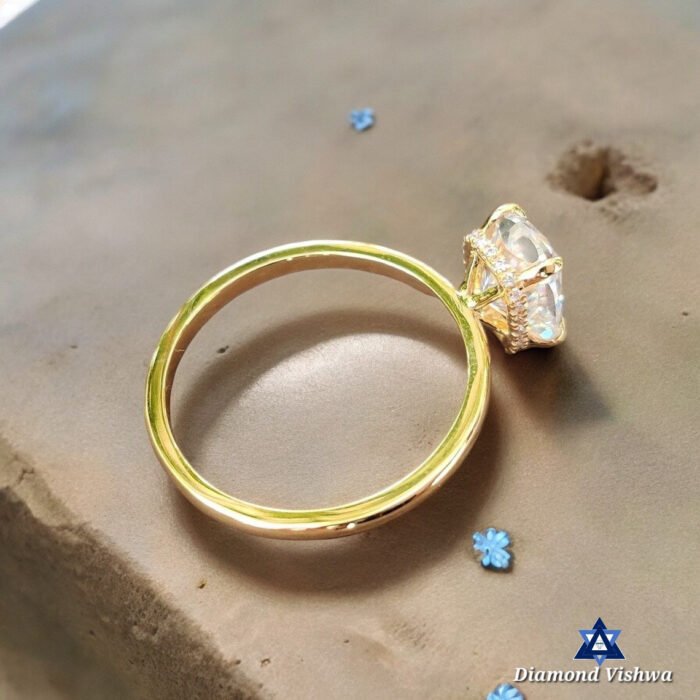 1.98 CT Cushion Moissanite Hidden Halo Ring, Engagement Wedding Anniversary Gift - Image 3