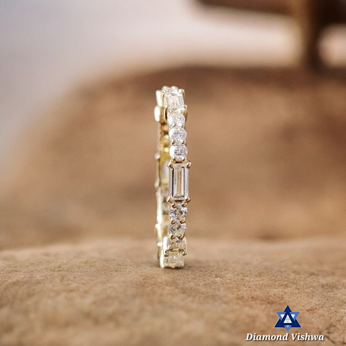 il_1140xN.3263012156_4g17-Photoroom Colorless Moissanite Baguette and Round Full Eternity Wedding Band Ring - Image 1