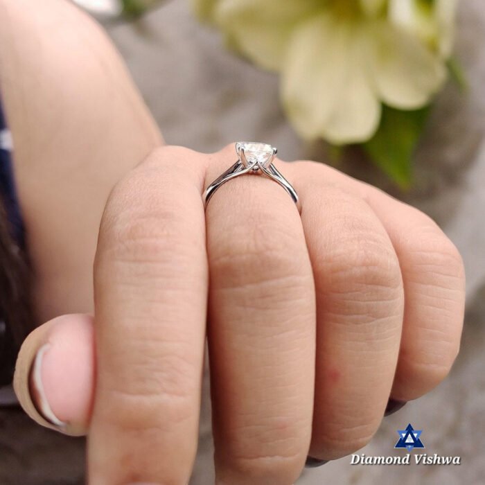 1.76 CT Crushed Ice Moissanite Ring, Cushion Cut, Solitaire Engagement Wedding Gift - Image 9