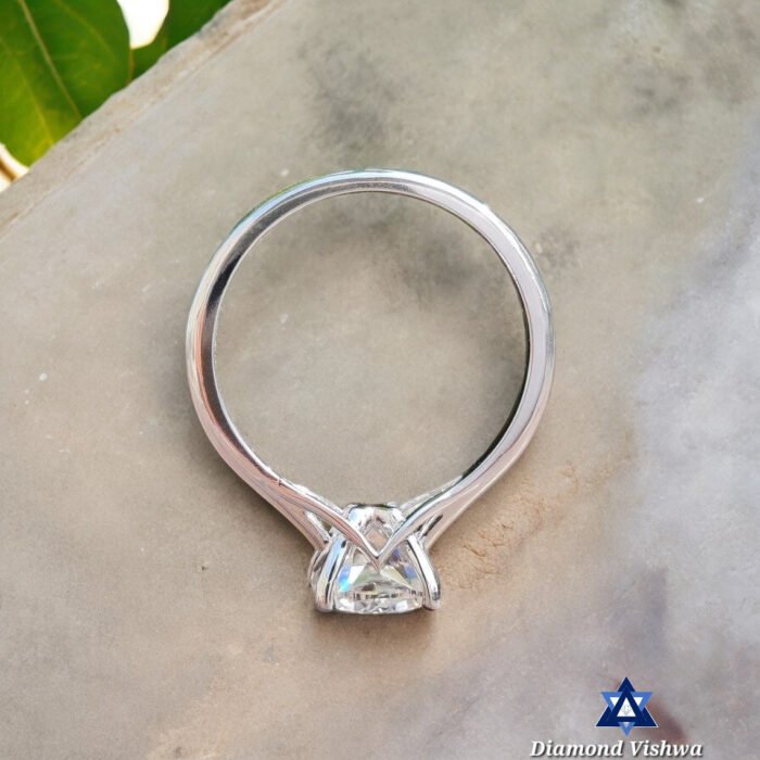 1.76 CT Crushed Ice Moissanite Ring, Cushion Cut, Solitaire Engagement Wedding Gift - Image 6