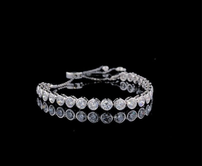 Adjustable Moissanite Diamond Bolo Bracelet - Round Slider Design, Perfect for Everyday Wear, Chic Gift for Her - Image 5