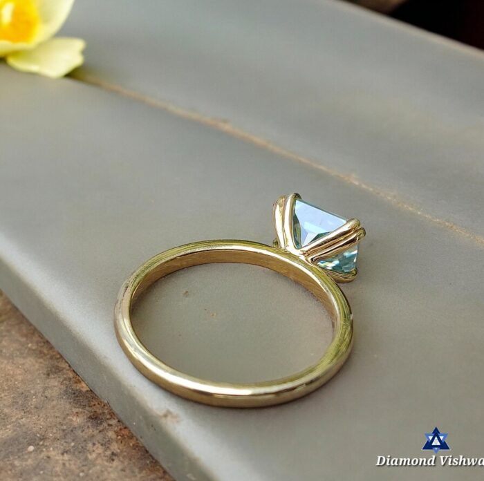 1.62 Carat Green Radiant Moissanite East-West Solitaire Ring | Double Claw Prong Setting | Engagement Wedding Bridal Jewelry - Image 6