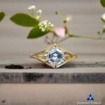 Vintage Colorless Moissanite Engagement Ring 1.24 CT Hexagon Cut Six Prong 14K Solid Gold Solitaire