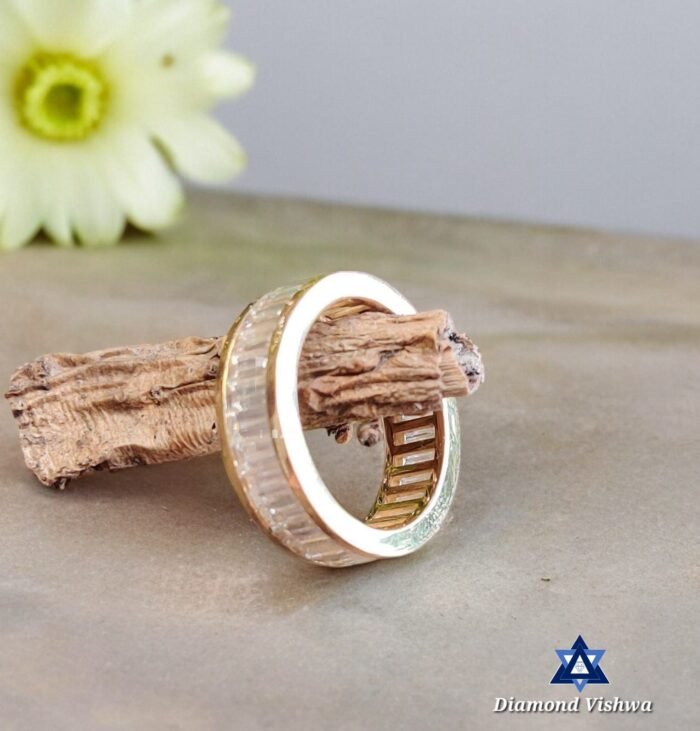 4x2mm Baguette Moissanite Eternity Band - 14K Yellow Gold Channel Set - Image 6