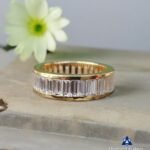 4x2mm Baguette Moissanite Eternity Band - 14K Yellow Gold Channel Set