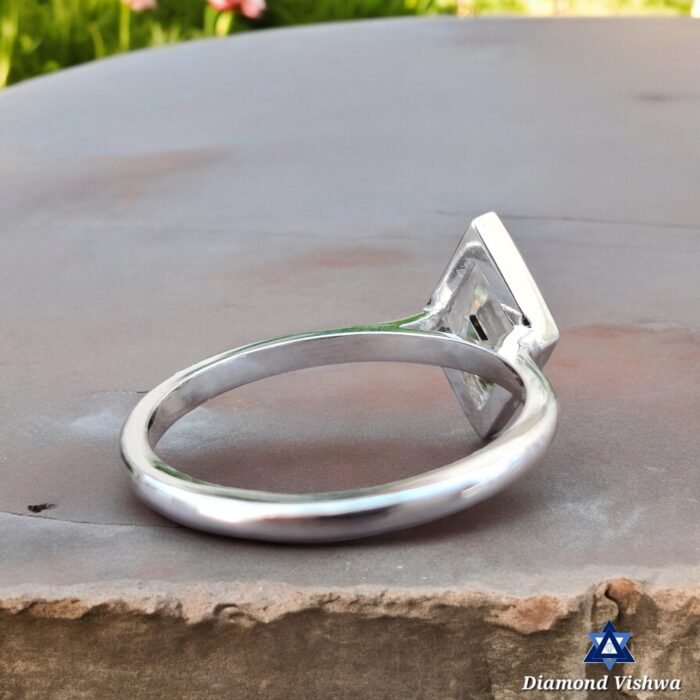 Antique 1.05 CT Lozenge Moissanite Solitaire Ring | Near Colorless Bezel Set | Unique Engagement Wedding Anniversary Gift - Image 4