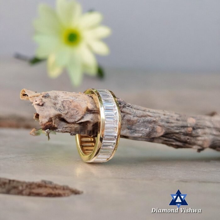 4x2mm Baguette Moissanite Eternity Band - 14K Yellow Gold Channel Set - Image 7