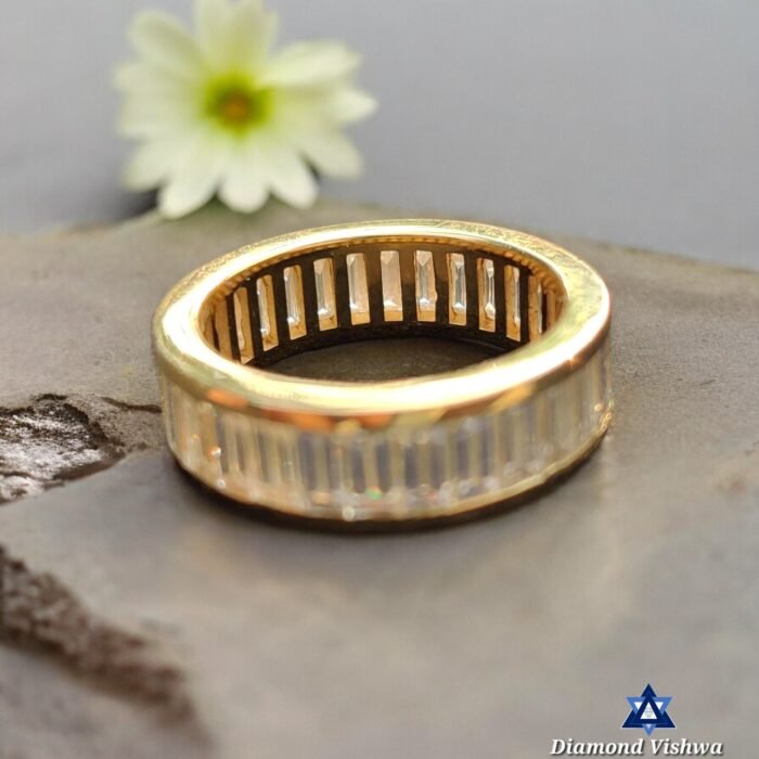 4x2mm Baguette Moissanite Eternity Band - 14K Yellow Gold Channel Set - Image 4