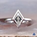 Antique 1.05 CT Lozenge Moissanite Solitaire Ring | Near Colorless Bezel Set | Unique Engagement Wedding Anniversary Gift