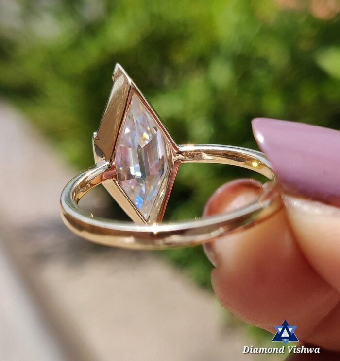 3.63 CT Portrait Colorless Moissanite Bezel Set Solitaire Ring - Image 2