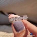 3.00mm Princess Cut Lab Grown Diamond Half Eternity Band Channel Set Wedding Ring