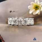 5mm Princess Cut Colorless Moissanite Eternity Band 9.62-14.80 CTW | White/Yellow/Rose Gold Anniversary Wedding Ring Gift