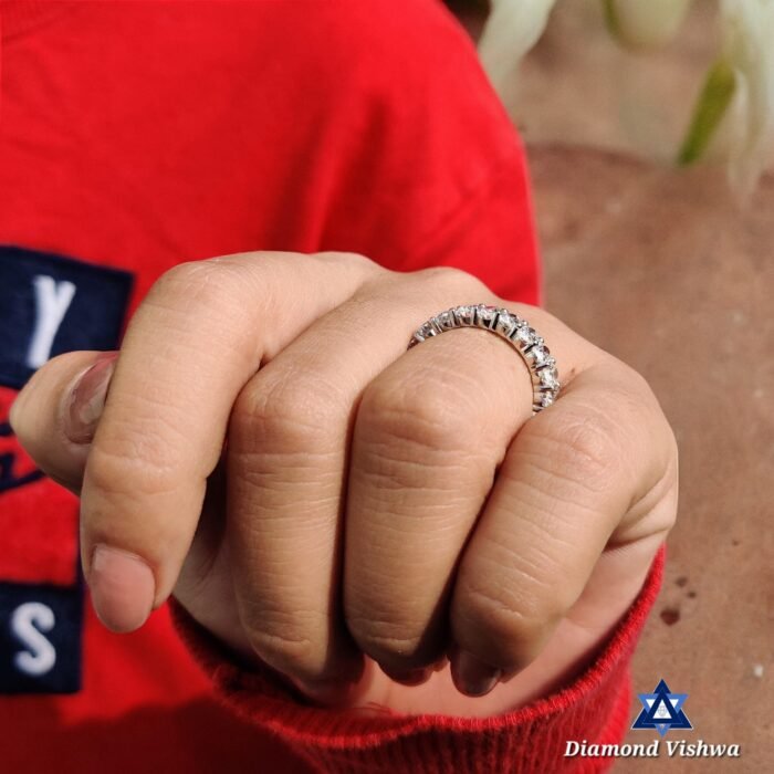 5x3mm Oval Cut Colorless Moissanite Eternity Band 3.45-6.21 CTW | Stackable Matching Wedding Anniversary Ring Gift - Image 5