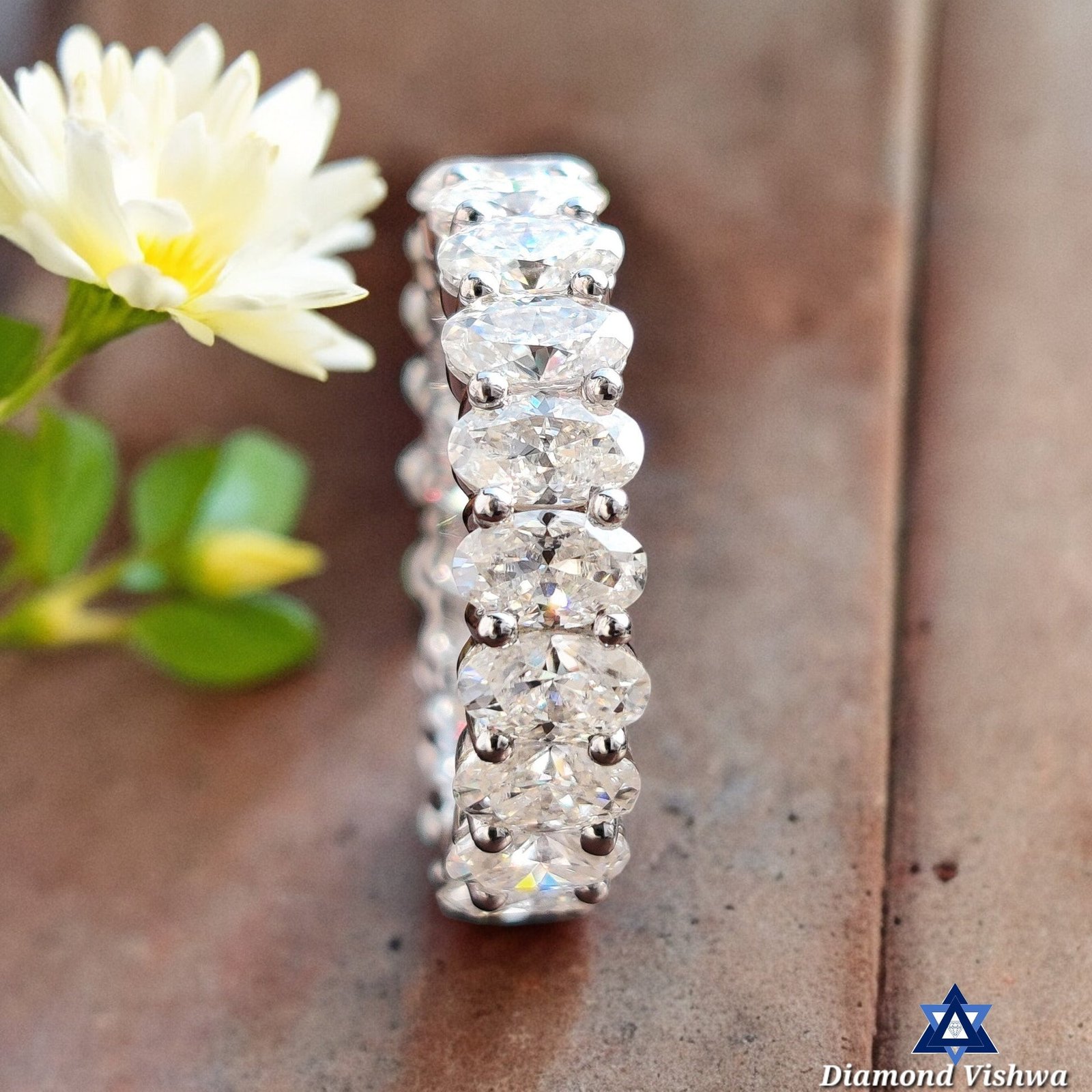 il_fullxfull.3633085915_9ibm-Photoroom 5x3mm Oval Cut Colorless Moissanite Eternity Band 3.45-6.21 CTW | Stackable Matching Wedding Anniversary Ring Gift - Image 1