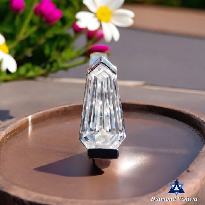 3.30 CT Colorless Antique Shield Cut Moissanite Solitaire East West Engagement Ring | Wedding Bridal Jewelry Gift for Her - Image 7