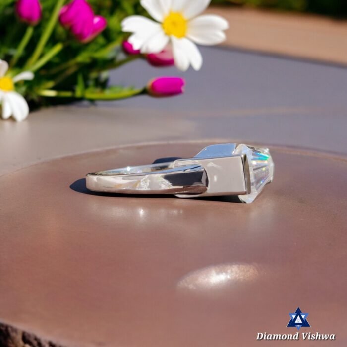 3.30 CT Colorless Antique Shield Cut Moissanite Solitaire East West Engagement Ring | Wedding Bridal Jewelry Gift for Her - Image 8