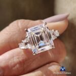 Stunning 10 TCW Vintage Emerald Cut Moissanite Engagement Ring with Trapezoid & Bullet Side Stones - Celebrity Style for Her