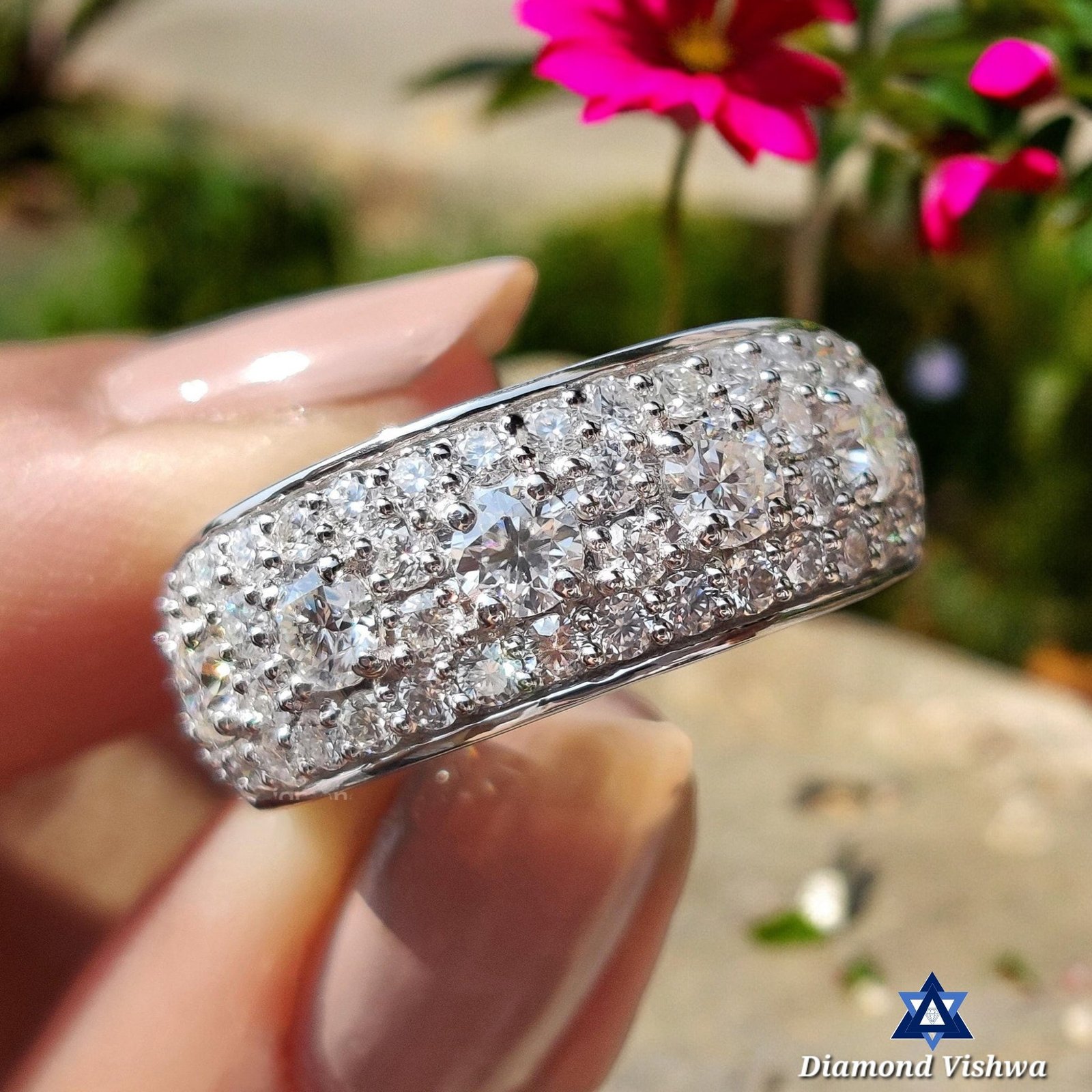 il_fullxfull.4451417206_hjuh-Photoroom 1.80 CT Round Lab Diamond Vintage Multi-Stone Wedding Band | Handmade Anniversary Ring - Image 1