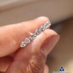 2.50mm Round Lab Grown Diamond Half Eternity Band Floating Bubble Stacking Ring