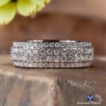 Men’s 4-Row Lab Grown Diamond Wedding Band Ring