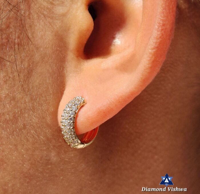 0.66 CT Round Brilliant Colorless Lab Grown Diamond Hoop Earrings - Wedding Bridal Jewelry in White/Rose/Yellow Gold - Image 6