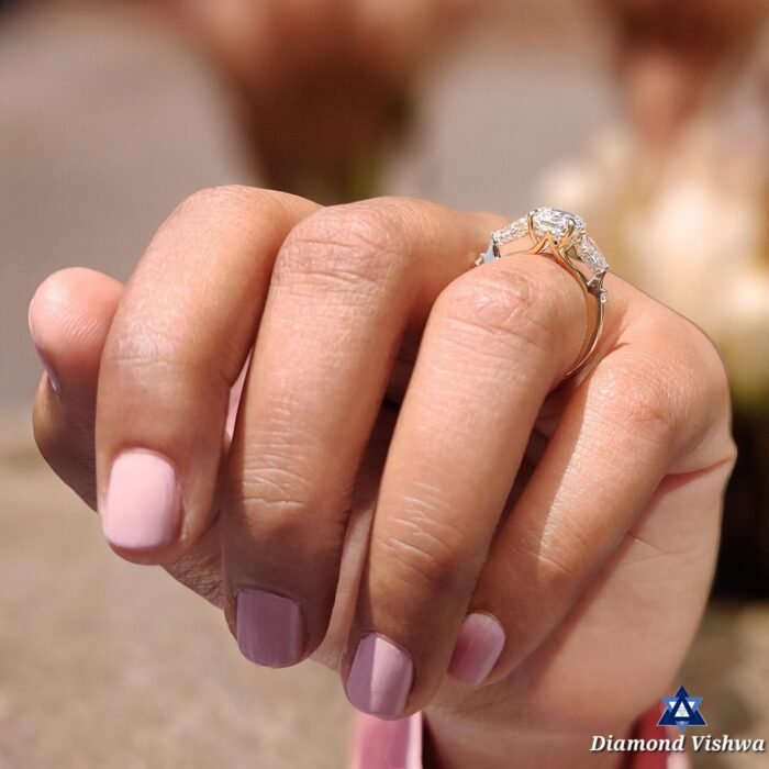 Emerald Cut Three Stone Moissanite Ring – 2.16 CT | Kite Sides - Image 6