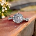 2.06ct Portuguese Cut Moissanite Bezel Ring | Twisted Pavé Band | Unique Engagement