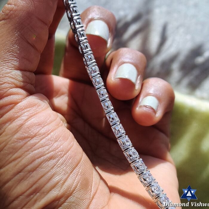 4mm Round Moissanite Tennis Bracelet 9.5 CT - Bridal/Anniversary Gift - Image 7