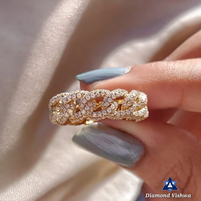 1.73 CT Colorless Lab Grown Diamond Miami Cuban Link Eternity Wedding Band - Image 5