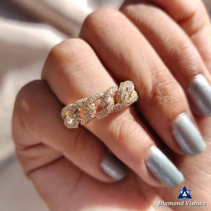 1.73 CT Colorless Lab Grown Diamond Miami Cuban Link Eternity Wedding Band - Image 4