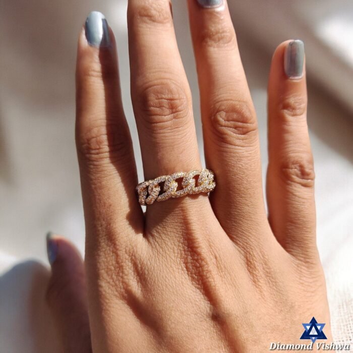 1.73 CT Colorless Lab Grown Diamond Miami Cuban Link Eternity Wedding Band - Image 3