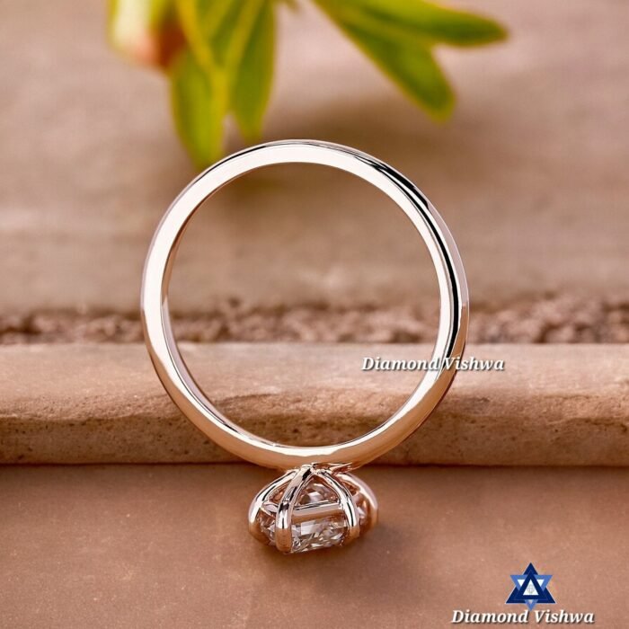 Elongated Hexagon Step Cut Moissanite Solitaire Engagement Ring - Image 7