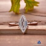 Elongated Hexagon Step Cut Moissanite Solitaire Engagement Ring