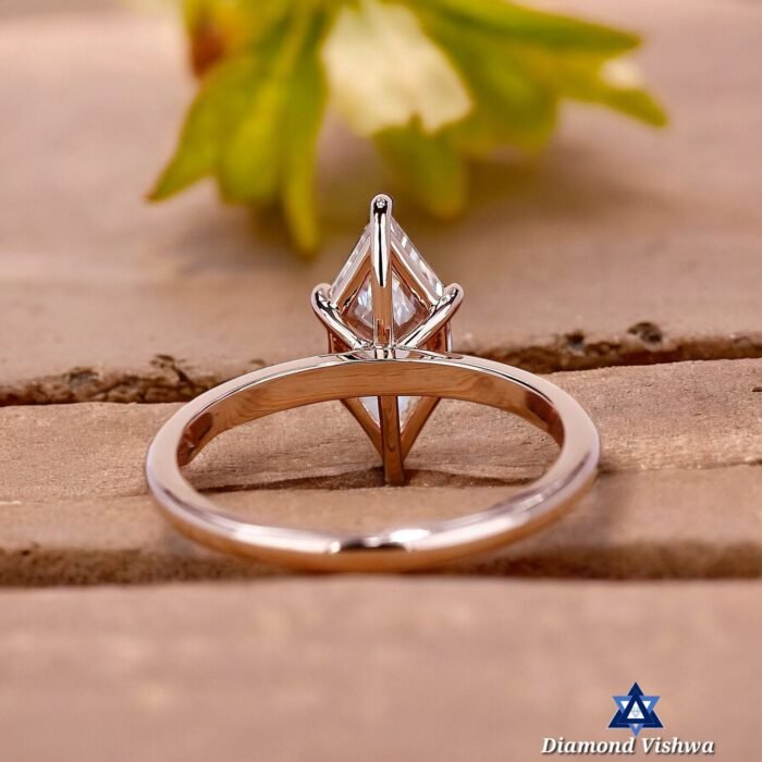 Elongated Hexagon Step Cut Moissanite Solitaire Engagement Ring - Image 4