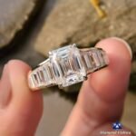 2.5 CT Emerald Cut Moissanite Engagement Ring - Vintage Channel Set