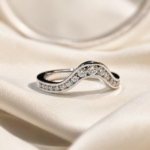 Curved Lab Grown Diamond Wedding Band, Curved Diamond Ring, 0.50 TCW Round Diamond Band, Contour Bridal Band, Stackable Ring