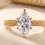 3Ct Marquise Cut Lab Grown Diamond Engagement Ring Hidden Halo in 14k Solid Gold