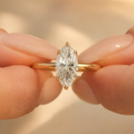 2Ct Marquise Lab Diamond Engagement Ring, 14k Yellow Gold Bridal Set, IGI Certified