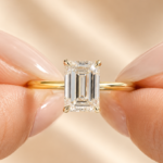 2.5 CT Emerald Lab Grown Diamond Hidden Halo Ring