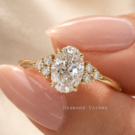 2.5Ct Oval Lab Grown Diamond Ring, 14K Yellow Gold Art Deco Engagement Ring