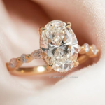 2.5 CT Oval Lab Grown Diamond Hidden Halo Ring with Marquise Accents