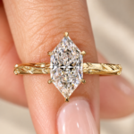 1.5 ct Dutch marquise lab-grown diamond nature-inspired ring — front view