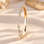Open Gap Marquise and Round Diamond Wedding Band, Lab Grown Diamond Custom Wedding Matching Ring, Stack with Any Design of Engagement Ring