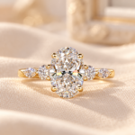 2.00CT IGI Certified Oval Cut Lab Grown Diamond Engagement Ring,Side Round and Marquise Diamonds, Wedding Ring For Women,Anniversary Gifts