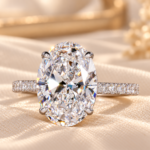 5.00Ct Oval Lab Grown Diamond Ring,Double Hidden Halo Engagement Ring,Diamond Wedding Ring,Promise Ring,Gift for Her