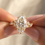 4 CT Marquise Lab Grown Diamond Floral Cluster Engagement Ring