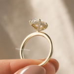 2.5 Carat Oval Lab Grown Diamond Hidden Halo Engagement Ring
